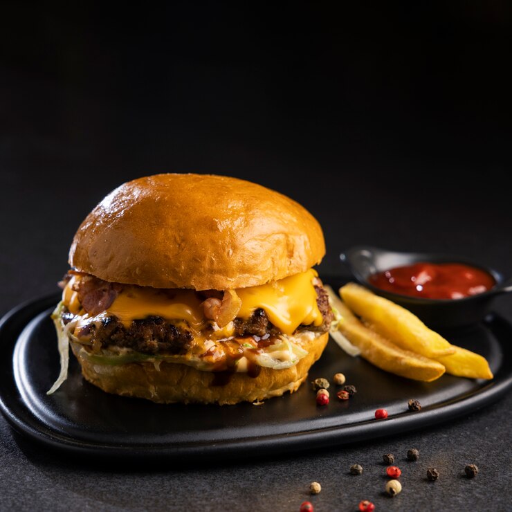 still life delicious american hamburger 23 2149637305